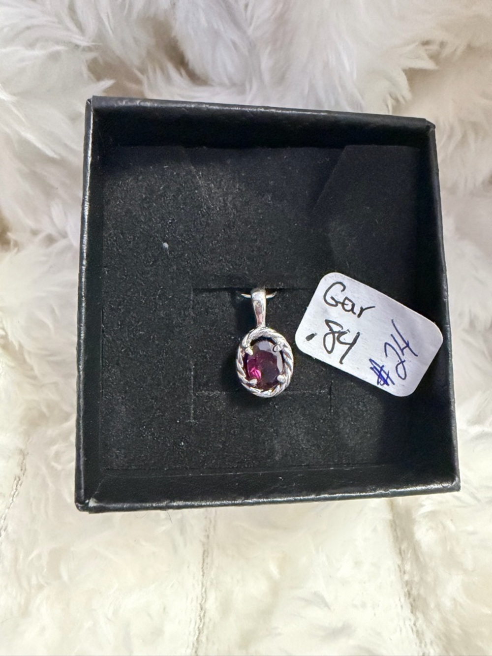 Garnet Natural Mined Stone Pendant 925